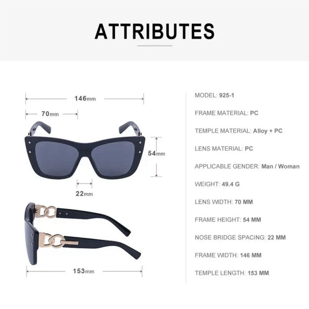 Stylish Oversized Cat Eye Sunglasses for Women - Gradient Lenses Multico… - Picture 14 of 16